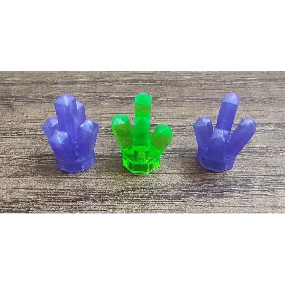LEGO 3 Crystal Gems Treasure Trans Green Purple Minifig